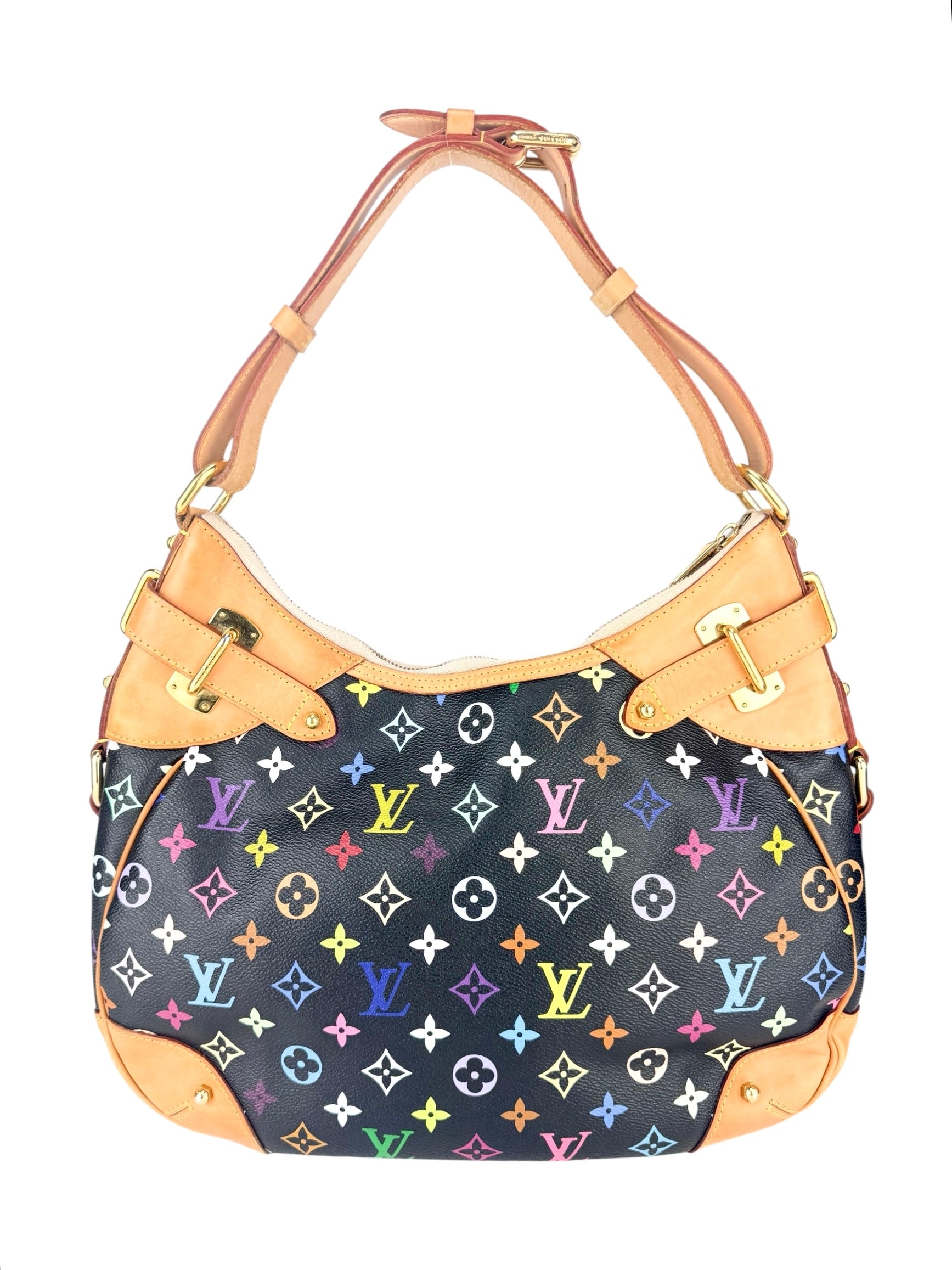 Louis Vuitton Multicolor Noir Monogram Leather Greta Shoulder Bag