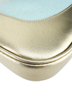 Gucci Light Blue and Gold Canvas and Leather Jackie Bag