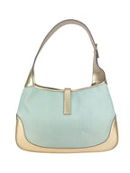 Gucci Light Blue and Gold Canvas and Leather Jackie Bag
