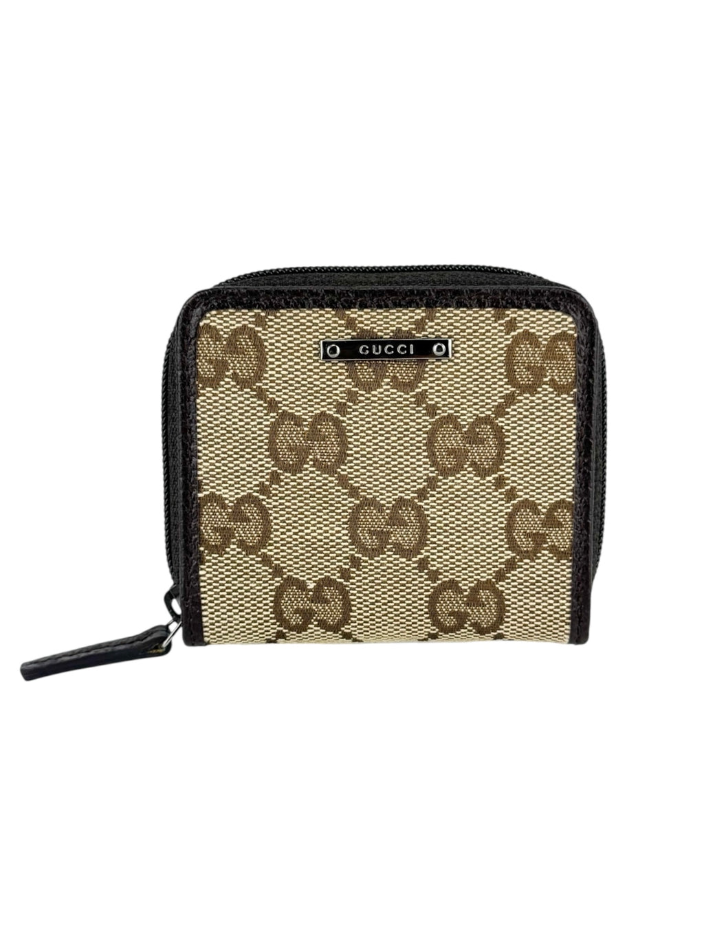 Gucci Brown Canvas and Leather Coin Wallet