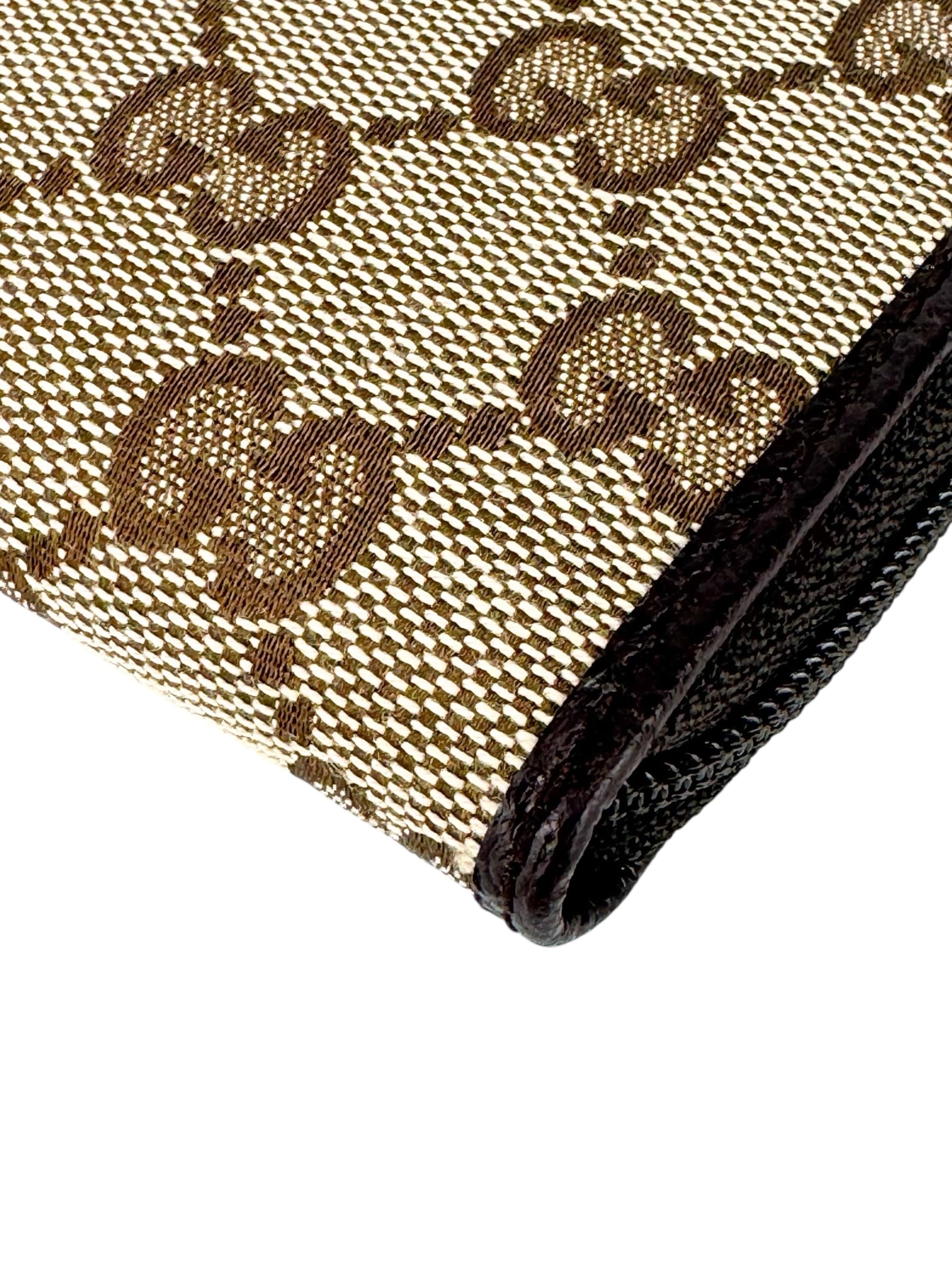 Gucci Brown Canvas and Leather Coin Wallet