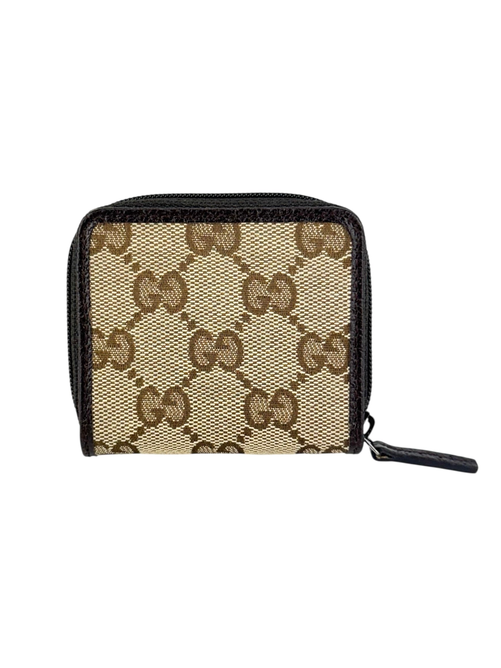 Gucci Brown Canvas and Leather Coin Wallet