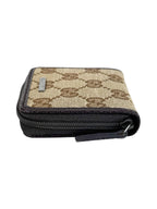 Gucci Brown Canvas and Leather Coin Wallet