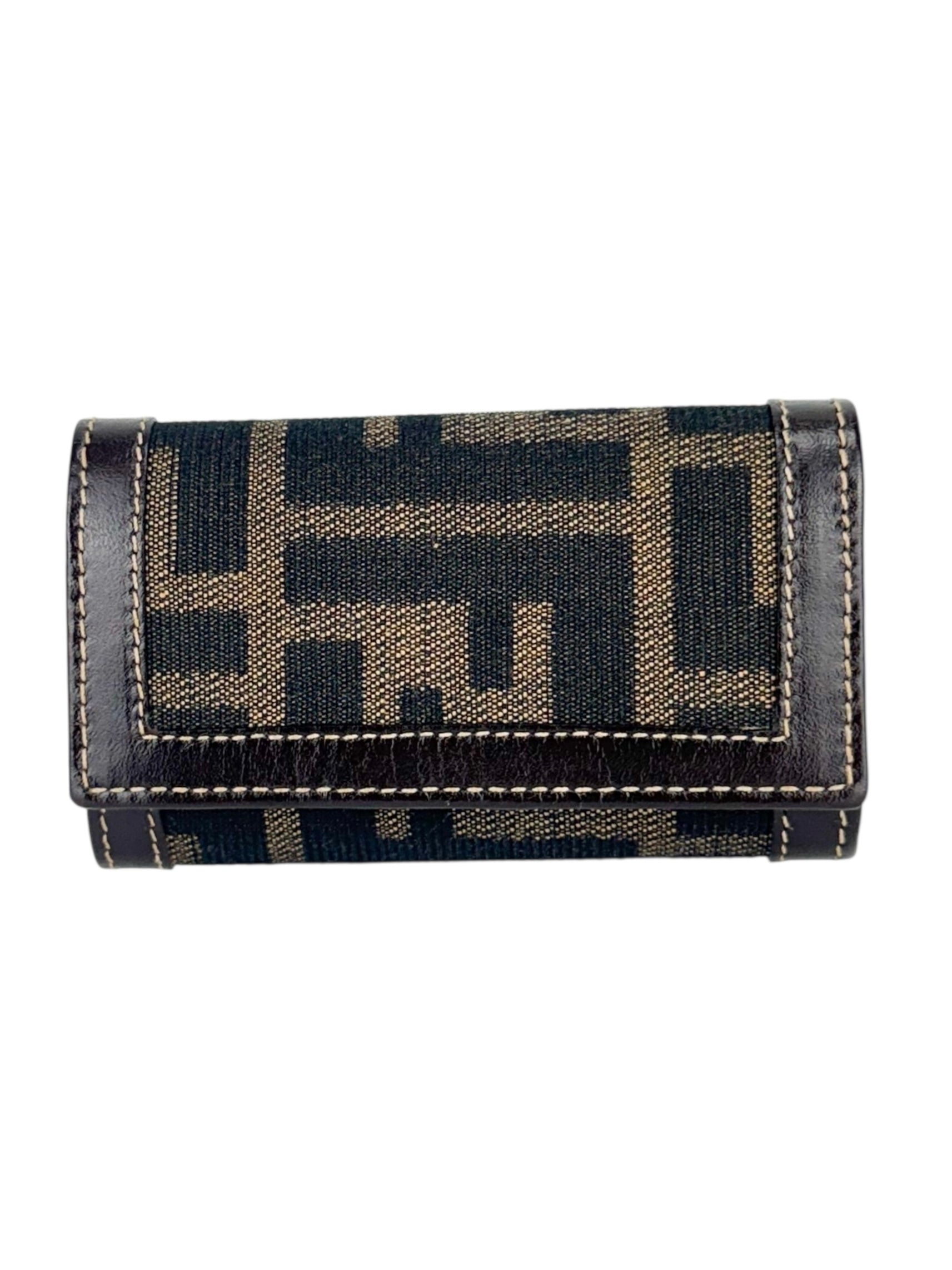 Fendi Zucca Canvas and Leather 6-Ring Key Case