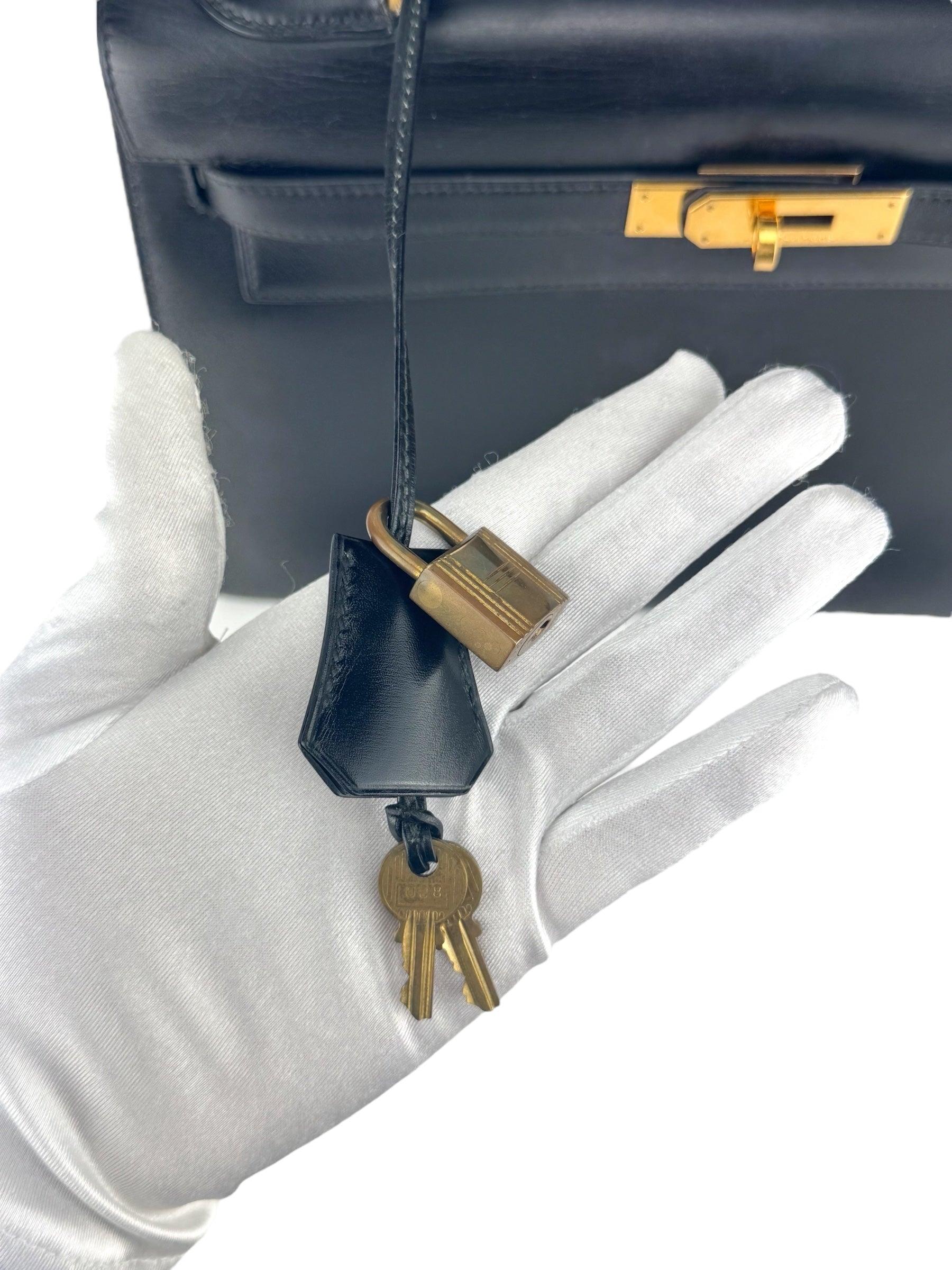 Hermes Black Box Calf Leather Kelly 32