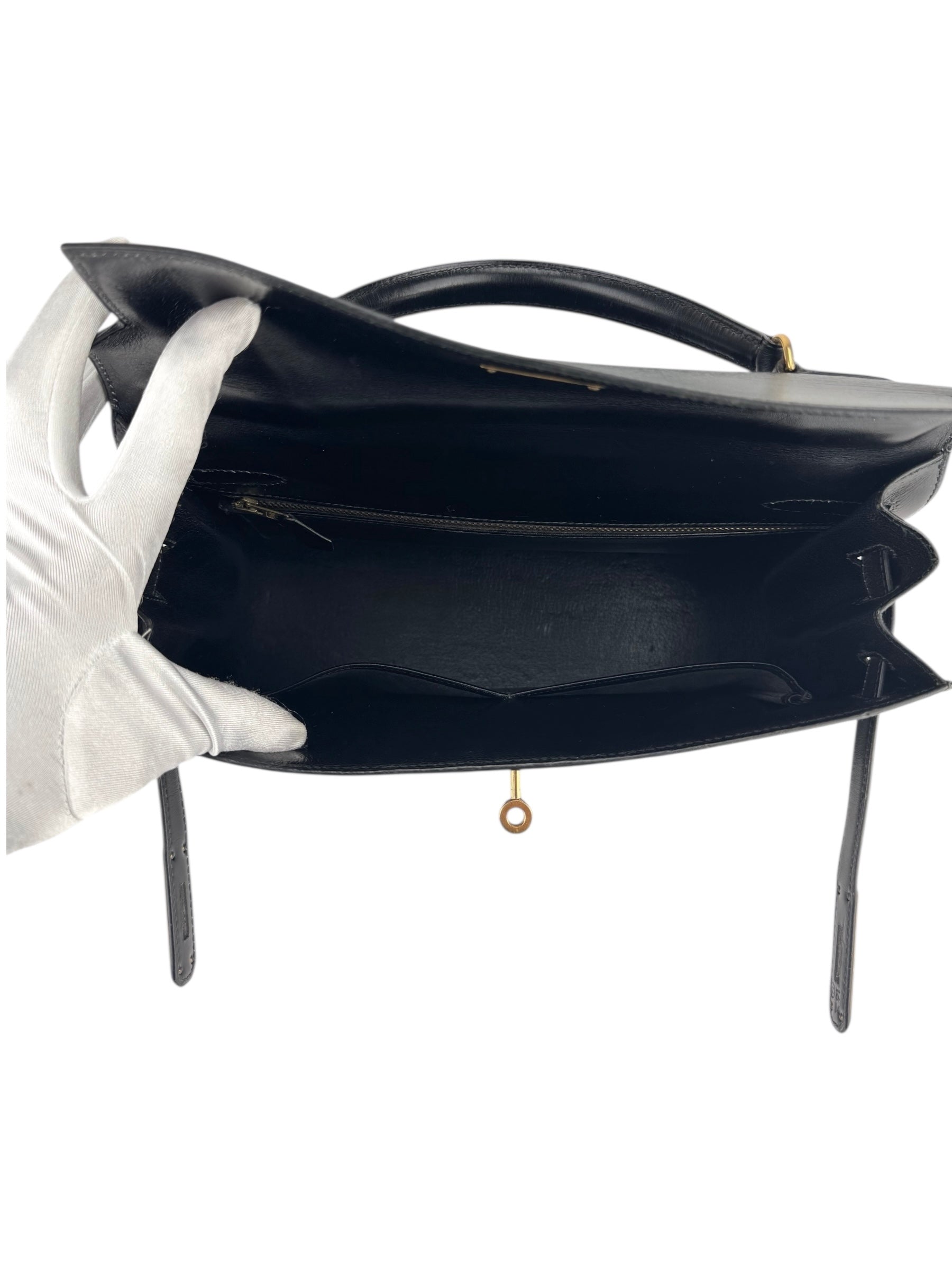 Hermes Black Box Calf Leather Kelly 32