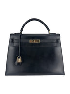 Hermes Black Box Calf Leather Kelly 32