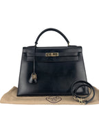 Hermes Black Box Calf Leather Kelly 32