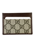 Gucci Brown Coated Canvas Leather Ophidia Card Case