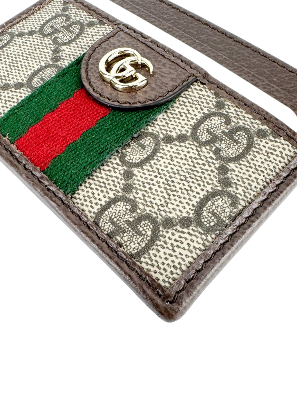 Gucci Brown Coated Canvas Leather Ophidia Card Case