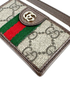 Gucci Brown Coated Canvas Leather Ophidia Card Case