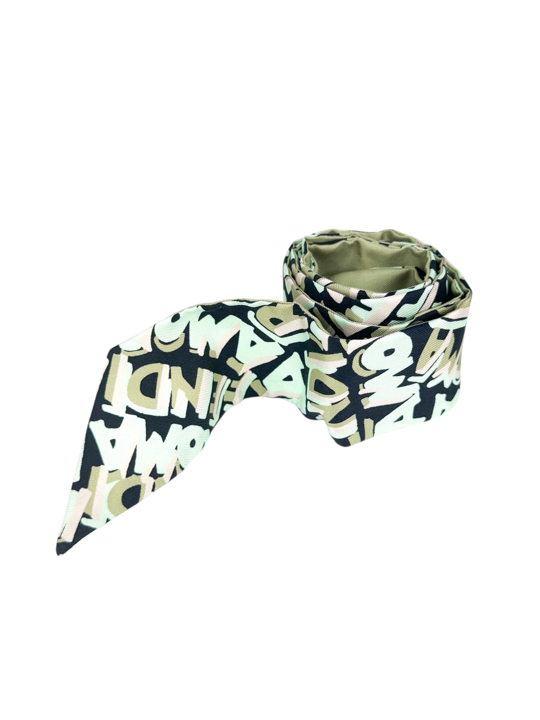 Fendi Bubble Letter Olive Green, Mint Green, Black and Pink Bandeau