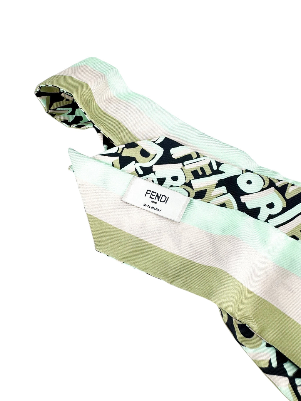 Fendi Bubble Letter Olive Green, Mint Green, Black and Pink Bandeau