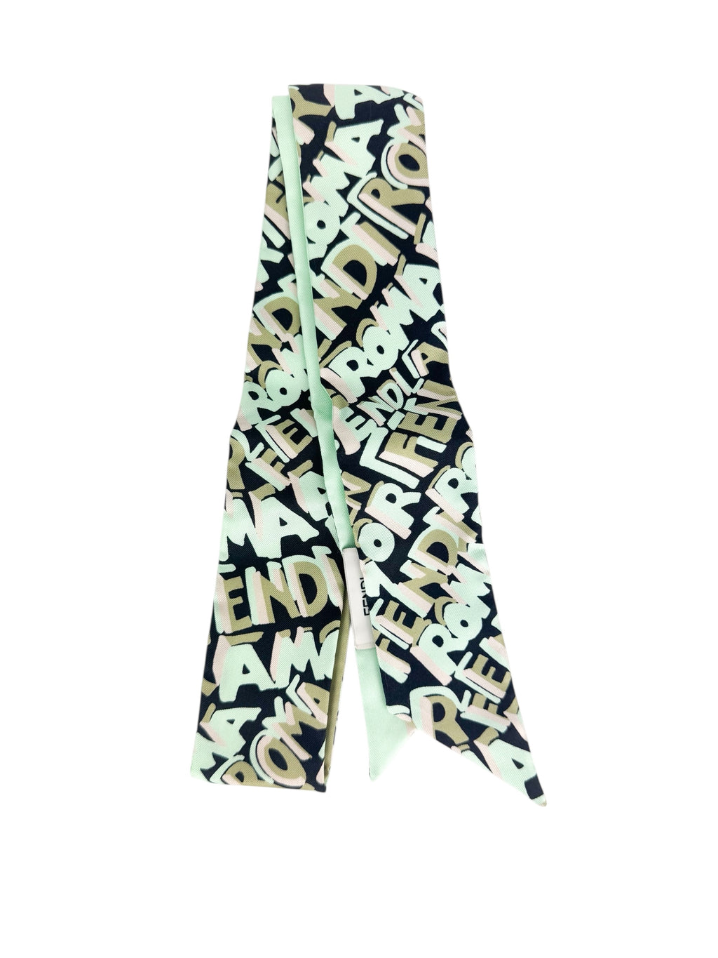 Fendi Bubble Letter Olive Green, Mint Green, Black and Pink Bandeau
