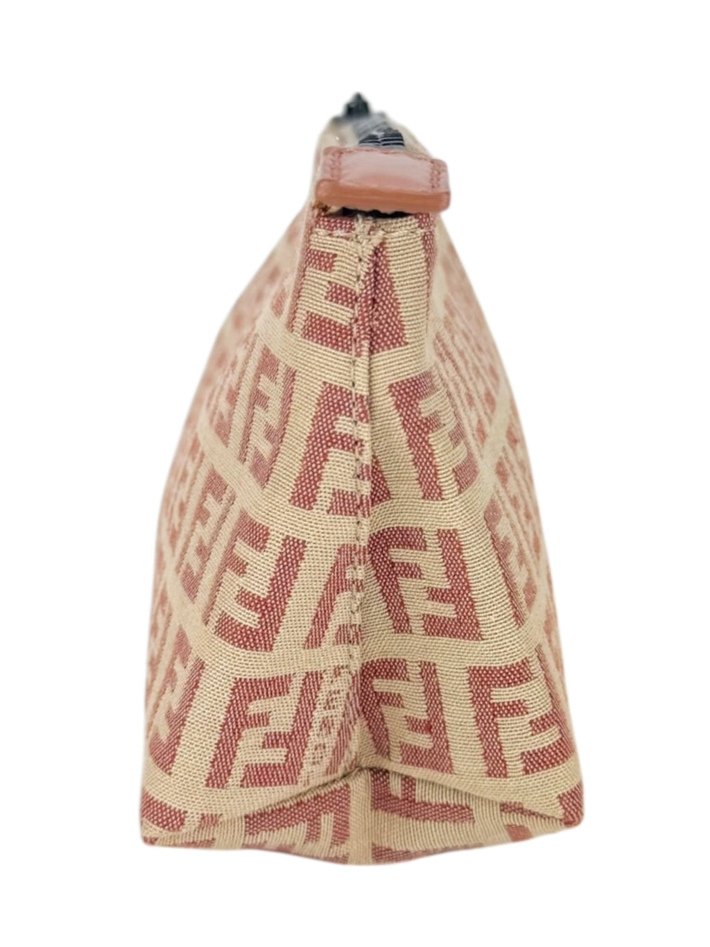 Fendi Beige and Pink Canvas Zucchino Cosmetic Pouch