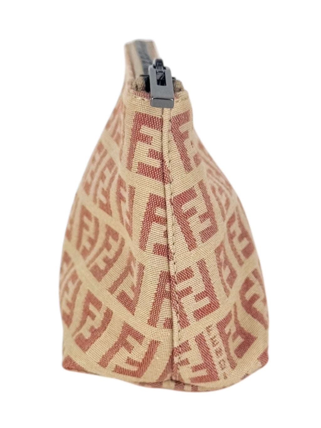 Fendi Beige and Pink Canvas Zucchino Cosmetic Pouch