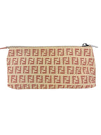 Fendi Beige and Pink Canvas Zucchino Cosmetic Pouch
