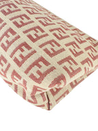Fendi Beige and Pink Canvas Zucchino Cosmetic Pouch