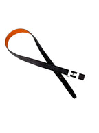 Hermes Brown and Orange Box Calf Leather Reversible H Buckle Belt