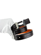 Hermes Brown and Orange Box Calf Leather Reversible H Buckle Belt