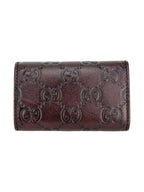 Gucci Brown Leather Guccissima 6 Ring Key Case Holder