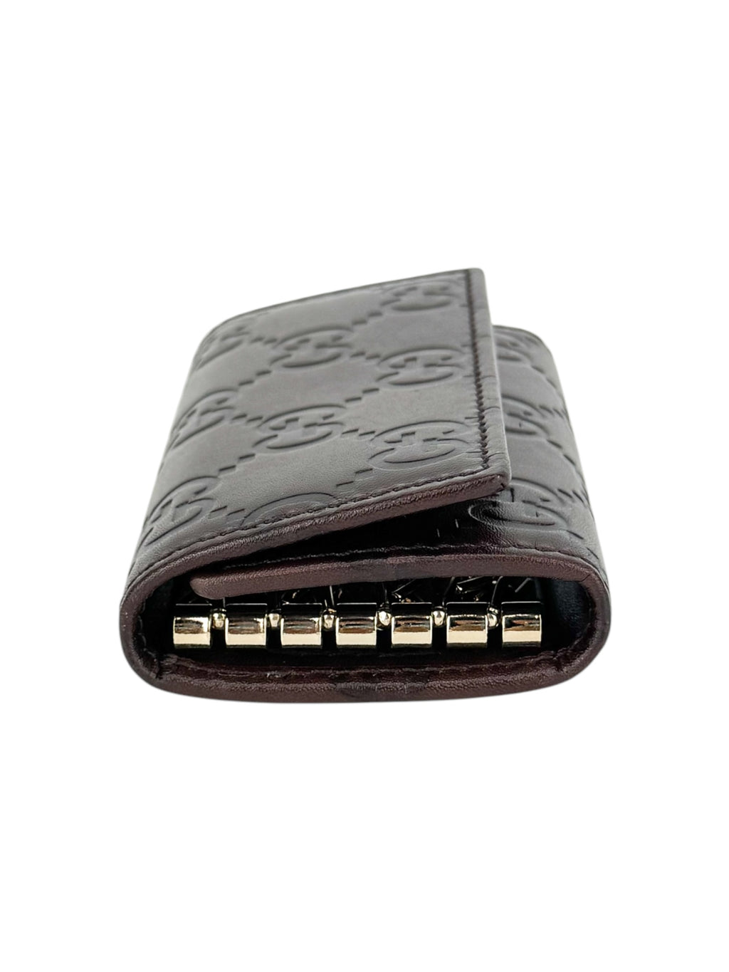 Gucci Brown Leather Guccissima 6 Ring Key Case Holder