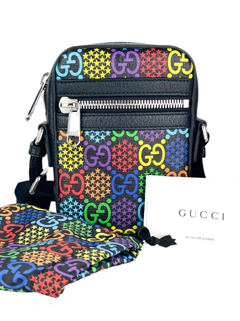 Gucci Multicolor Coated Canvas Leather GG Psychedelic Shoulder Bag