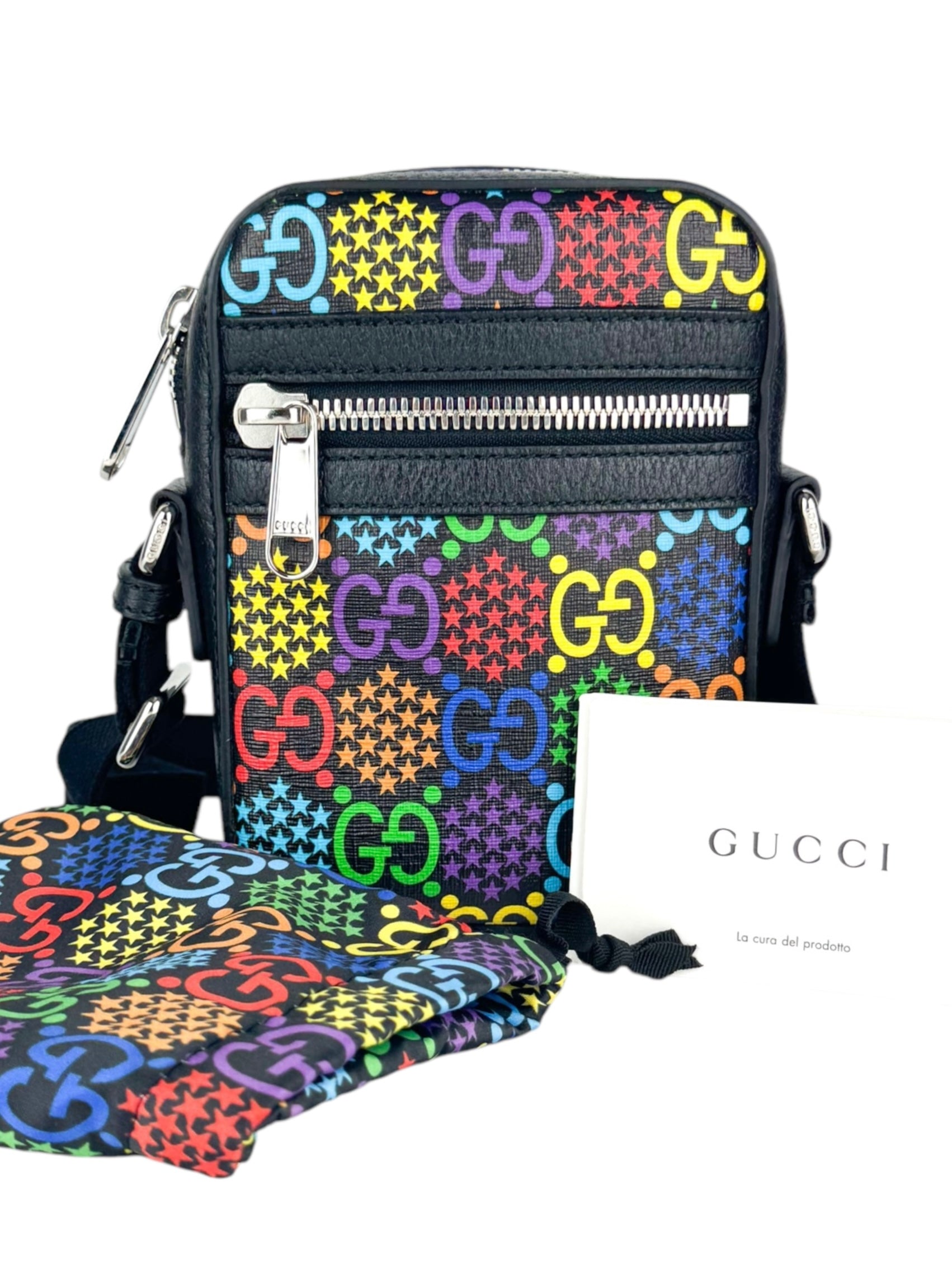 Gucci Multicolor Coated Canvas Leather GG Psychedelic Shoulder Bag