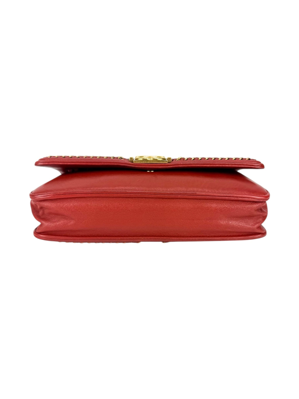 Chanel Dark Red Python Boy Wallet on Chain