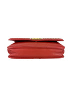 Chanel Dark Red Python Boy Wallet on Chain