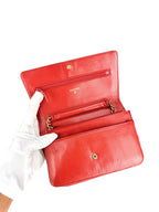 Chanel Dark Red Python Boy Wallet on Chain