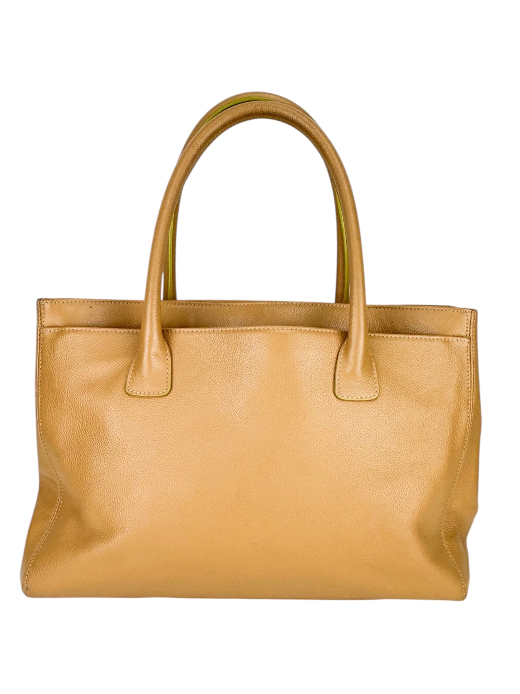 Chanel Beige Caviar Leather Cerf Executive Tote Bag