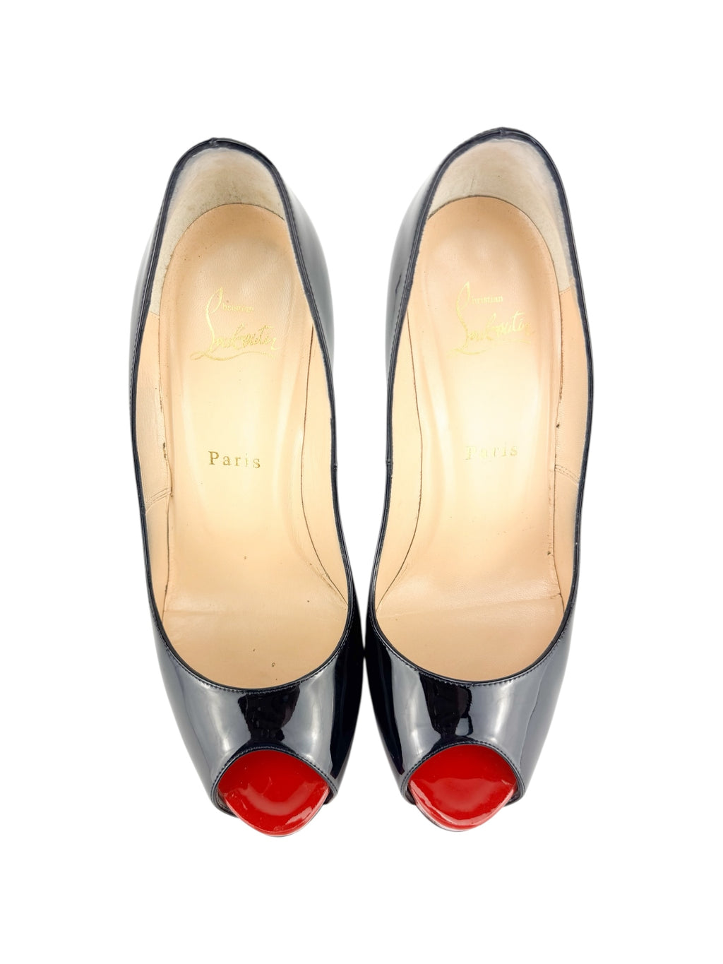 Christian Louboutin Black Patent Leather New Very Prive Heels 120