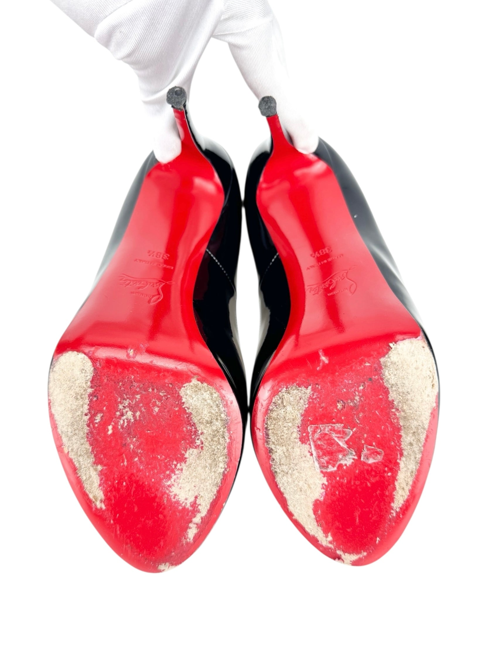 Christian Louboutin Black Patent Leather New Very Prive Heels 120