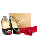 Christian Louboutin Black Patent Leather New Very Prive Heels 120