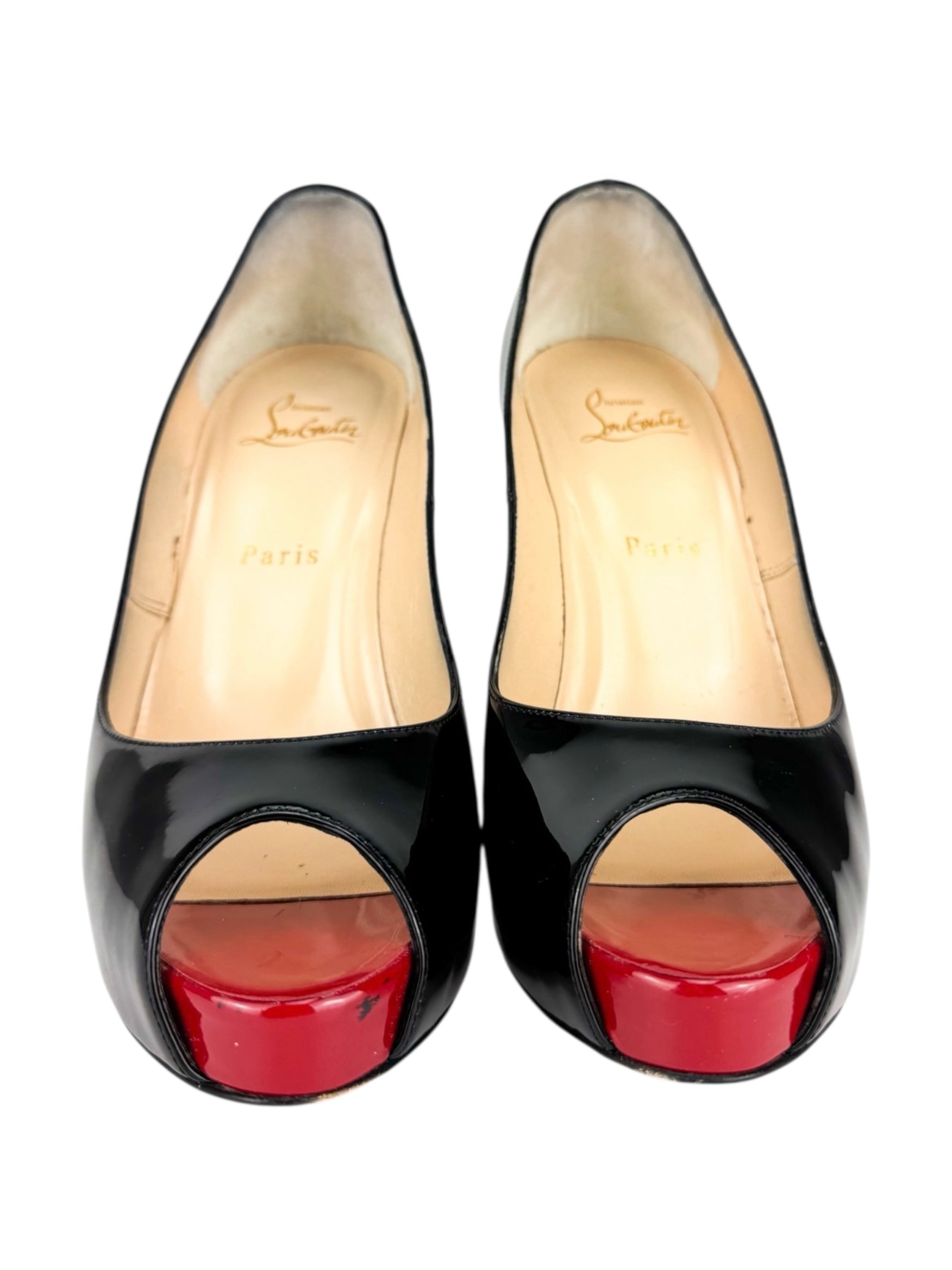 Christian Louboutin Black Patent Leather New Very Prive Heels 120