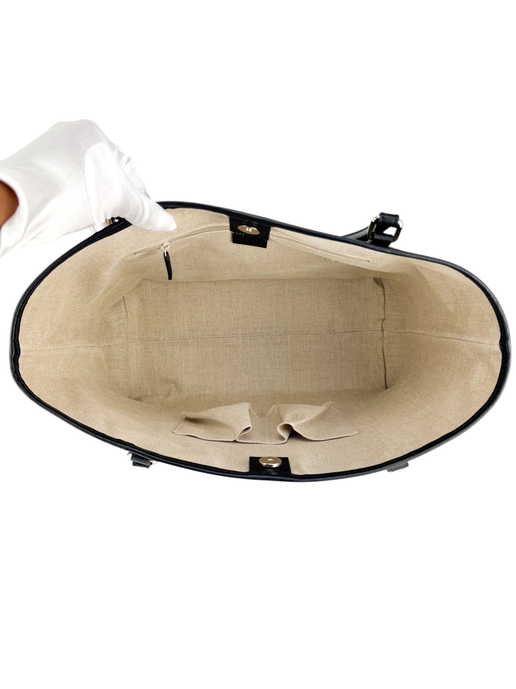 Gucci Black Leather Micro Guccissima Tote Bag