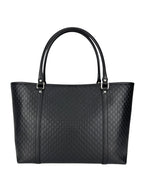Gucci Black Leather Micro Guccissima Tote Bag