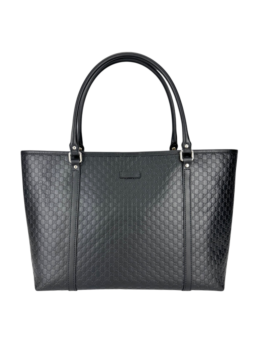 Gucci Black Leather Micro Guccissima Tote Bag
