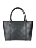 Gucci Black Leather Micro Guccissima Tote Bag