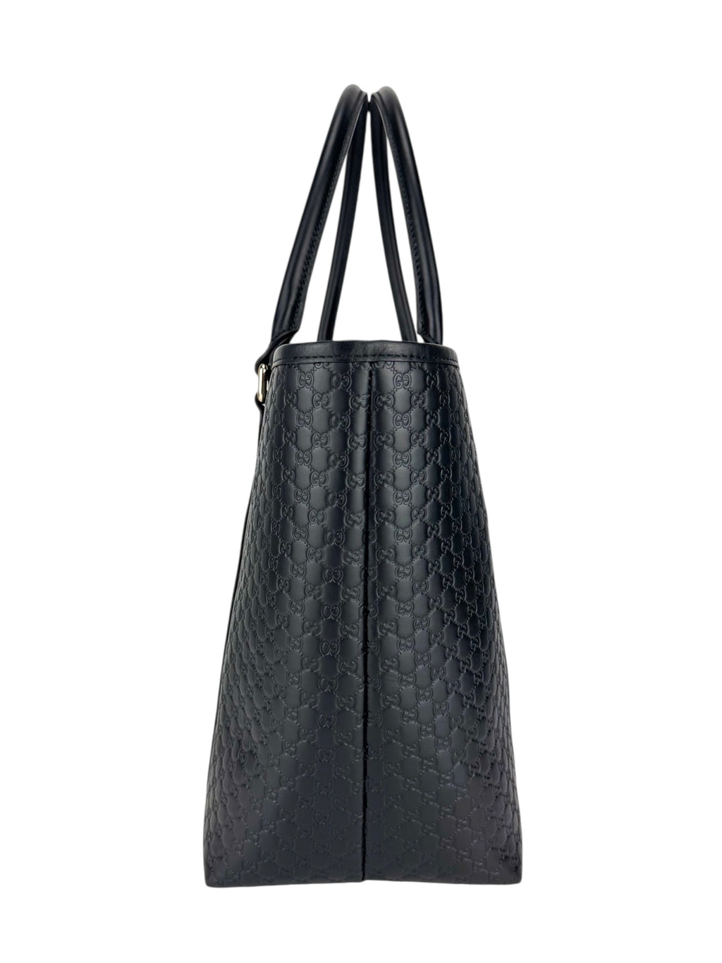 Gucci Black Leather Micro Guccissima Tote Bag