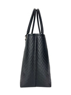 Gucci Black Leather Micro Guccissima Tote Bag