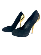 Giuseppe Black Suede Nana Heels 37.5