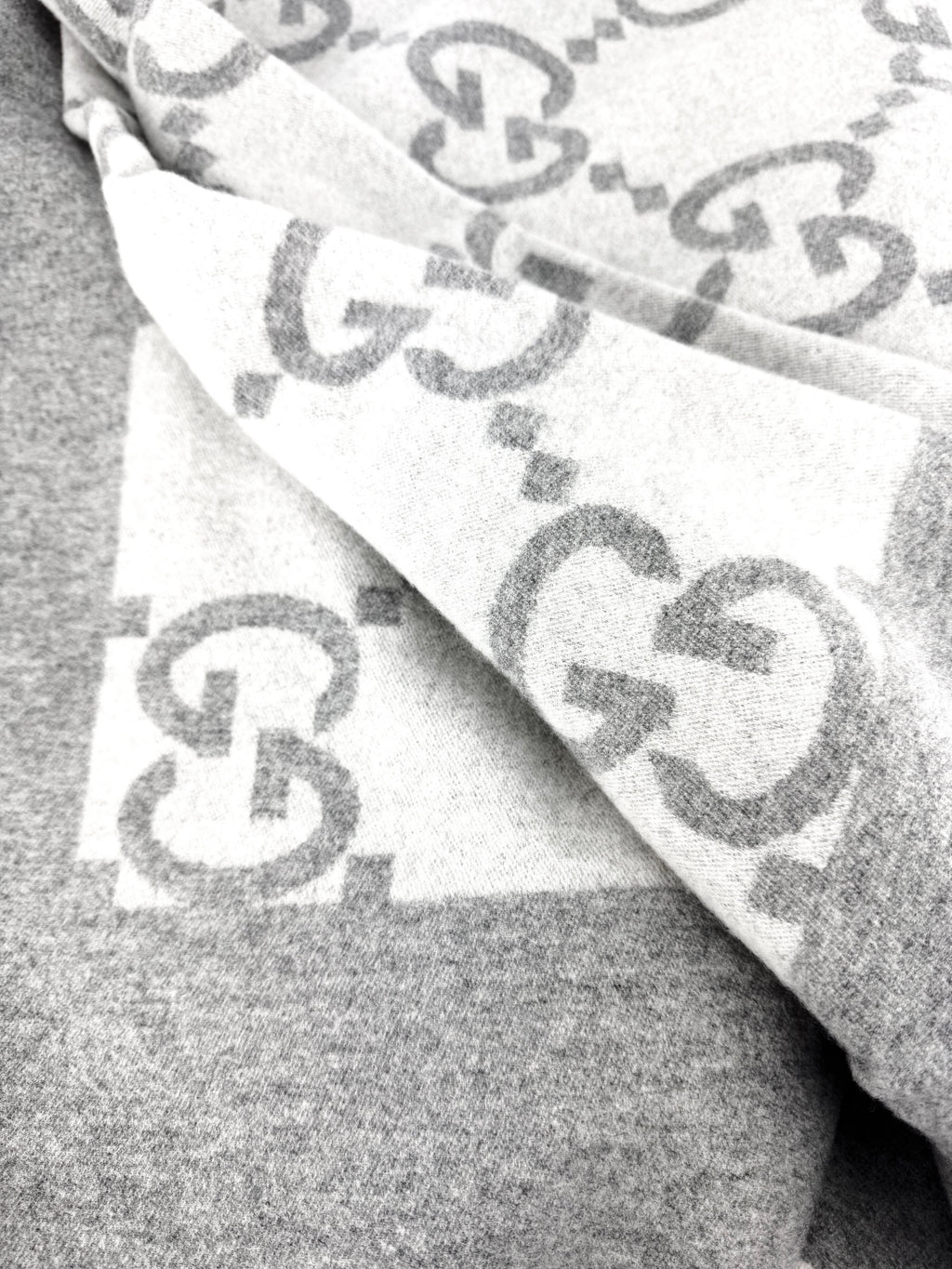 Gucci Light and Dark Grey Wool Blend Blanket