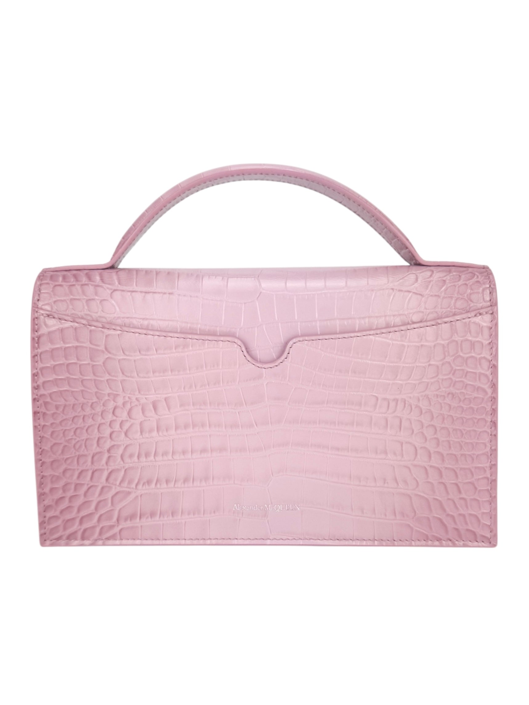 Alexander McQueen Lilac Leather Top Handle Skull Bag