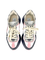 Gucci Beige, Navy, Light Pink and White GG Rhyton Sneakers