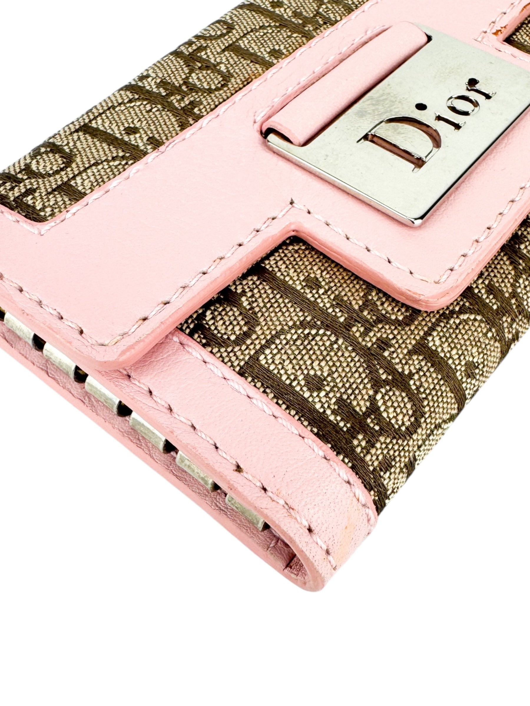 Dior Brown and Pink Monogram Canvas Key Case