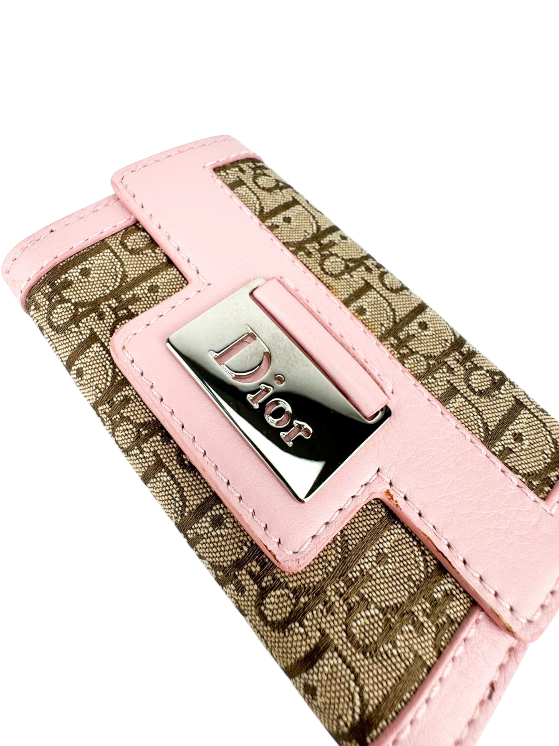 Dior Brown and Pink Monogram Canvas Key Case