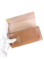 Miu Miu Dusty Pink Croc Embossed Patent Leather Wallet