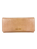 Miu Miu Dusty Pink Croc Embossed Patent Leather Wallet